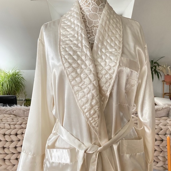quilted satin robe